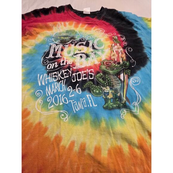 Trop Rock 2016 Music On The Bay Tampa Florida Men's Size Large Short Sleeve Tie - Picture 2 of 5